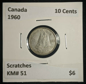 Canada 1960 10 Cents KM# 51 Scratches #213