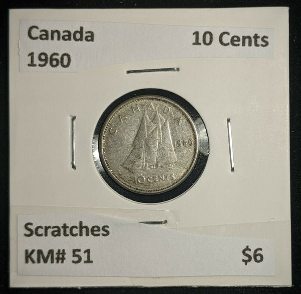 Canada 1960 10 Cents KM# 51 Scratches #213