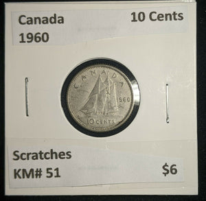 Canada 1960 10 Cents KM# 51 Scratches #993