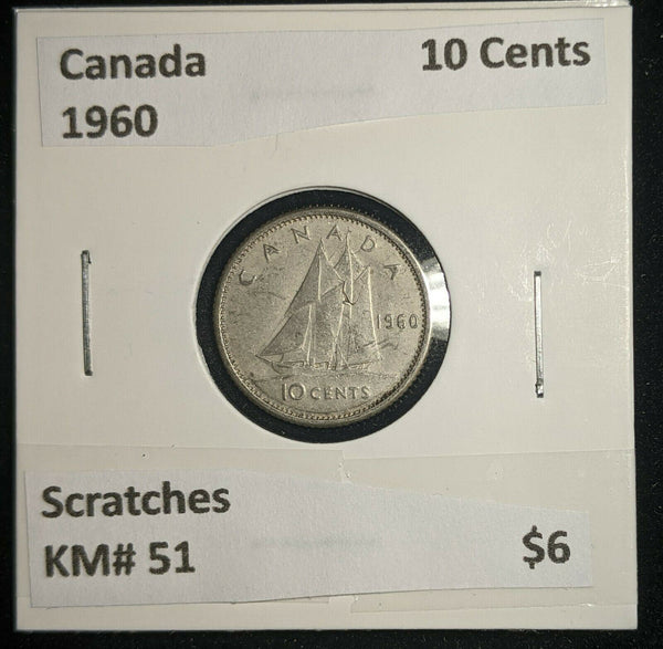 Canada 1960 10 Cents KM# 51 Scratches #993