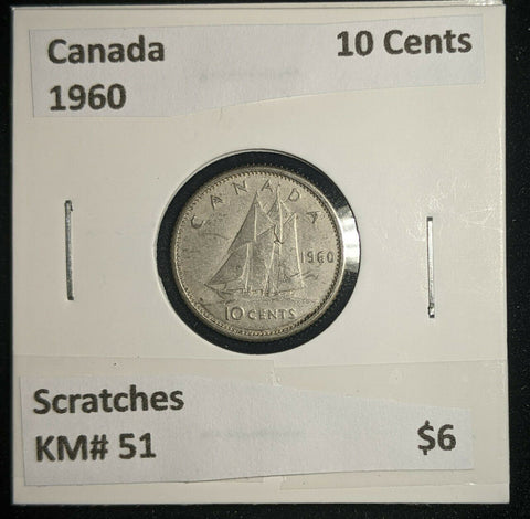 Canada 1960 10 Cents KM# 51 Scratches #993