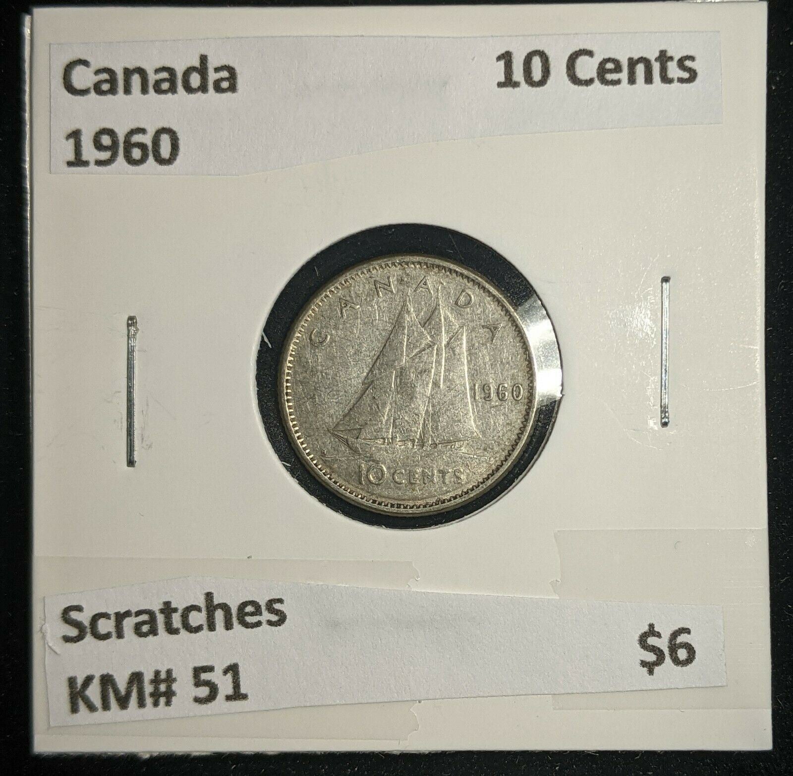 Canada 1960 10 Cents KM# 51 Scratches #164