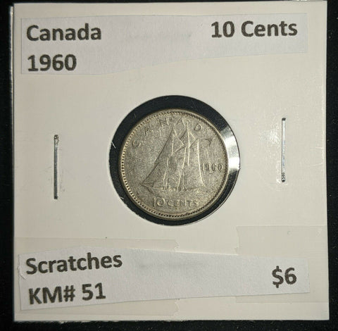 Canada 1960 10 Cents KM# 51 Scratches #164