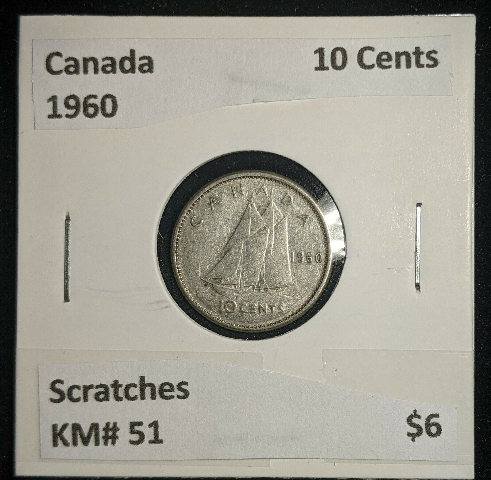 Canada 1960 10 Cents KM# 51 Scratches #513