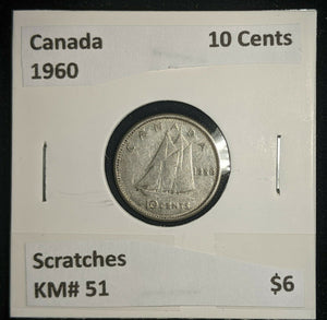 Canada 1960 10 Cents KM# 51 Scratches #513