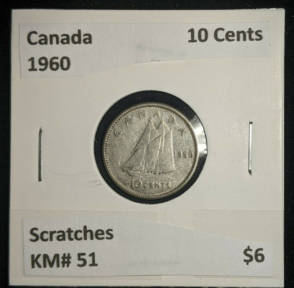 Canada 1960 10 Cents KM# 51 Scratches #513
