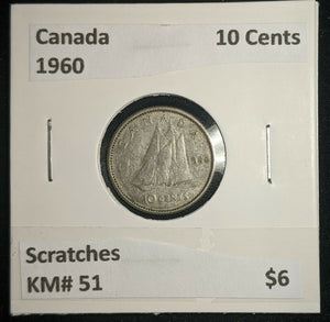 Canada 1960 10 Cents KM# 51 Scratches #111
