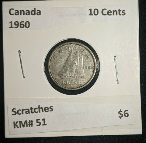 Canada 1960 10 Cents KM# 51 Scratches #509