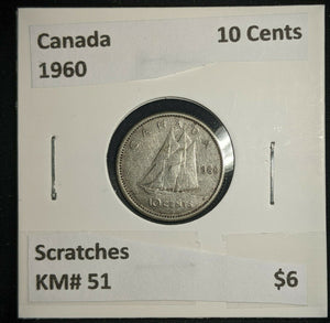 Canada 1960 10 Cents KM# 51 Scratches #209