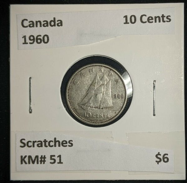Canada 1960 10 Cents KM# 51 Scratches #209