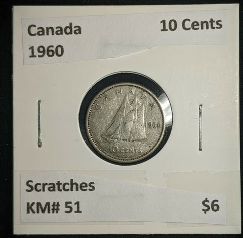 Canada 1960 10 Cents KM# 51 Scratches #209