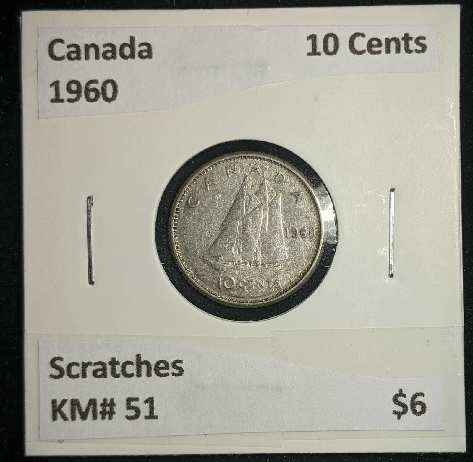 Canada 1960 10 Cents KM# 51 Scratches #518