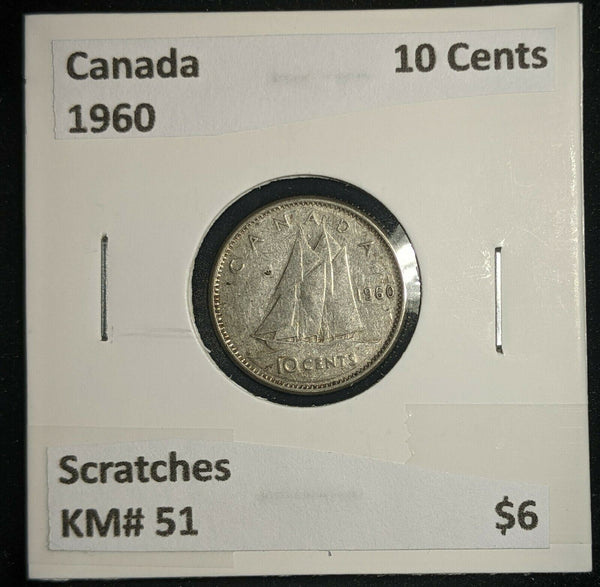 Canada 1960 10 Cents KM# 51 Scratches #996
