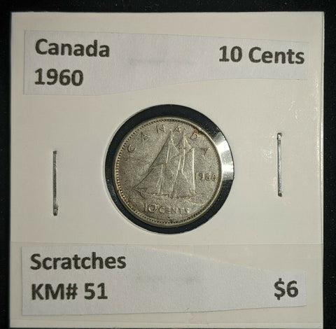 Canada 1960 10 Cents KM# 51 Scratches #519