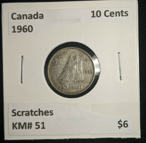 Canada 1960 10 Cents KM# 51 Scratches #218