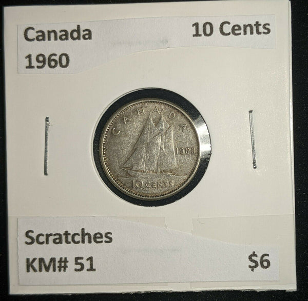 Canada 1960 10 Cents KM# 51 Scratches #218