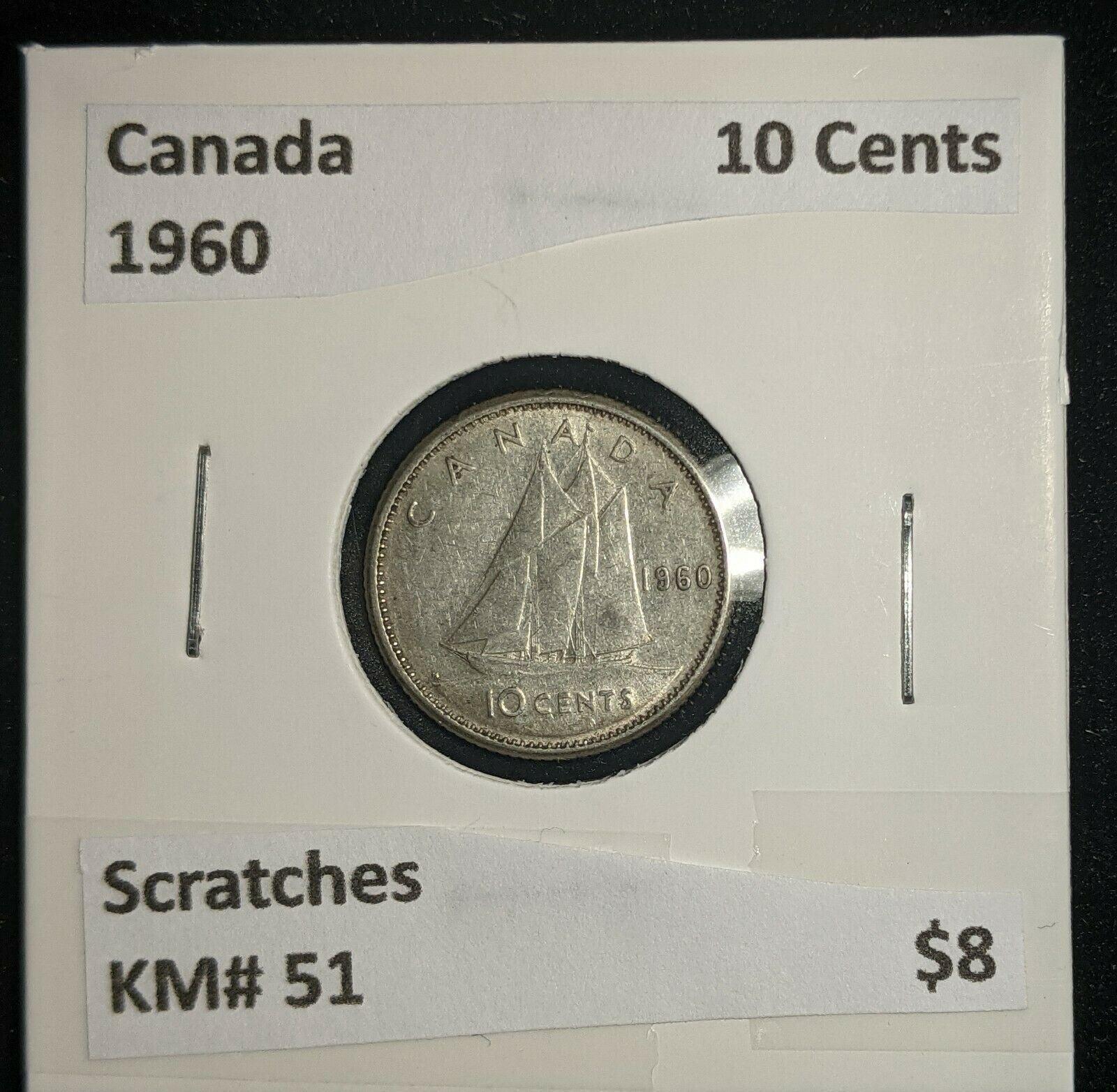 Canada 1960 10 Cents KM# 51 Scratches #495