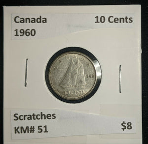 Canada 1960 10 Cents KM# 51 Scratches #495