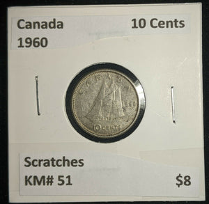 Canada 1960 10 Cents KM# 51 Scratches #492