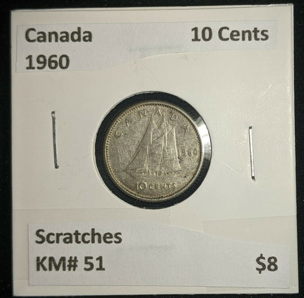 Canada 1960 10 Cents KM# 51 Scratches #492