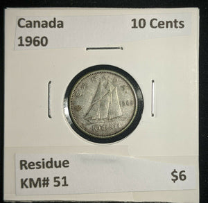 Canada 1960 10 Cents KM# 51 Residue #1153