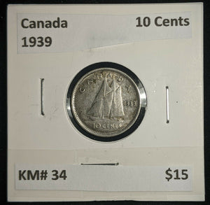Canada 1939 10 Cents KM# 34 #206     #9B
