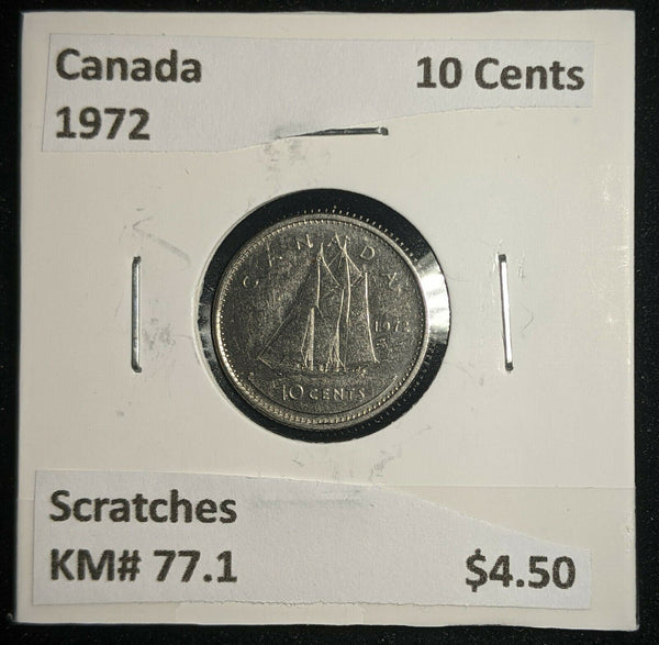 Canada 1972 10 Cents KM# 77.1 Scratches #266