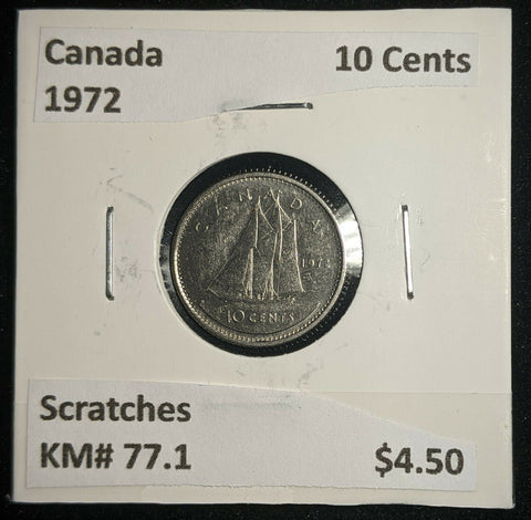 Canada 1972 10 Cents KM# 77.1 Scratches #266