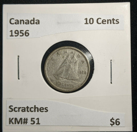 Canada 1956 10 Cents KM# 51 Scratches #106