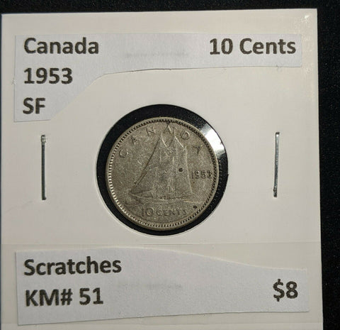 Canada 1953 SF 10 Cents KM# 51 Scratches #101     #9B