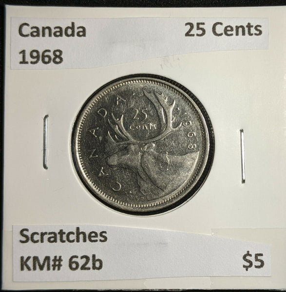 Canada 1968 25 Cents KM# 62b Scratches #1190