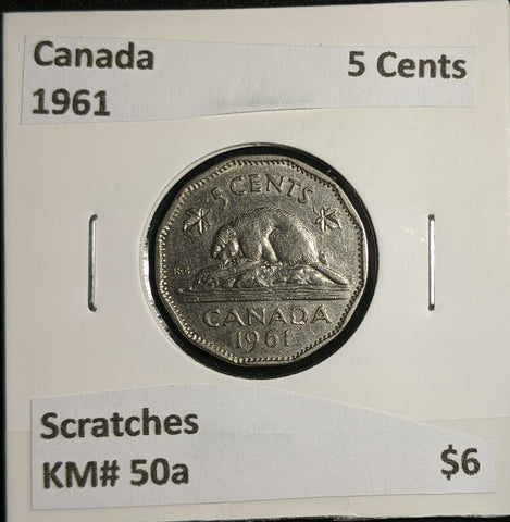 Canada 1961 5 Cents KM# 50a Scratches #1130   9A