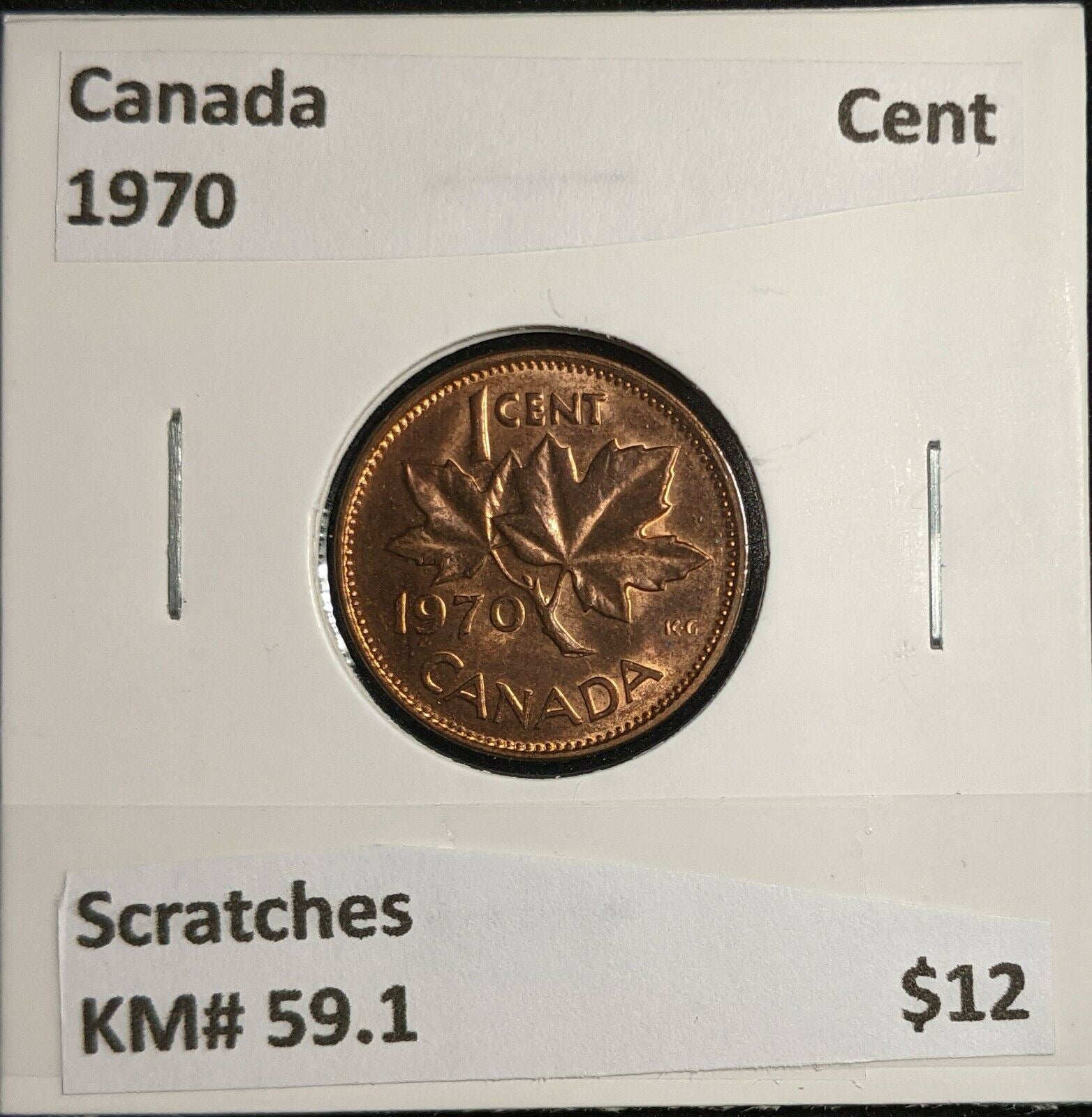 Canada 1970 Cent KM# 59.1 Scratches #906