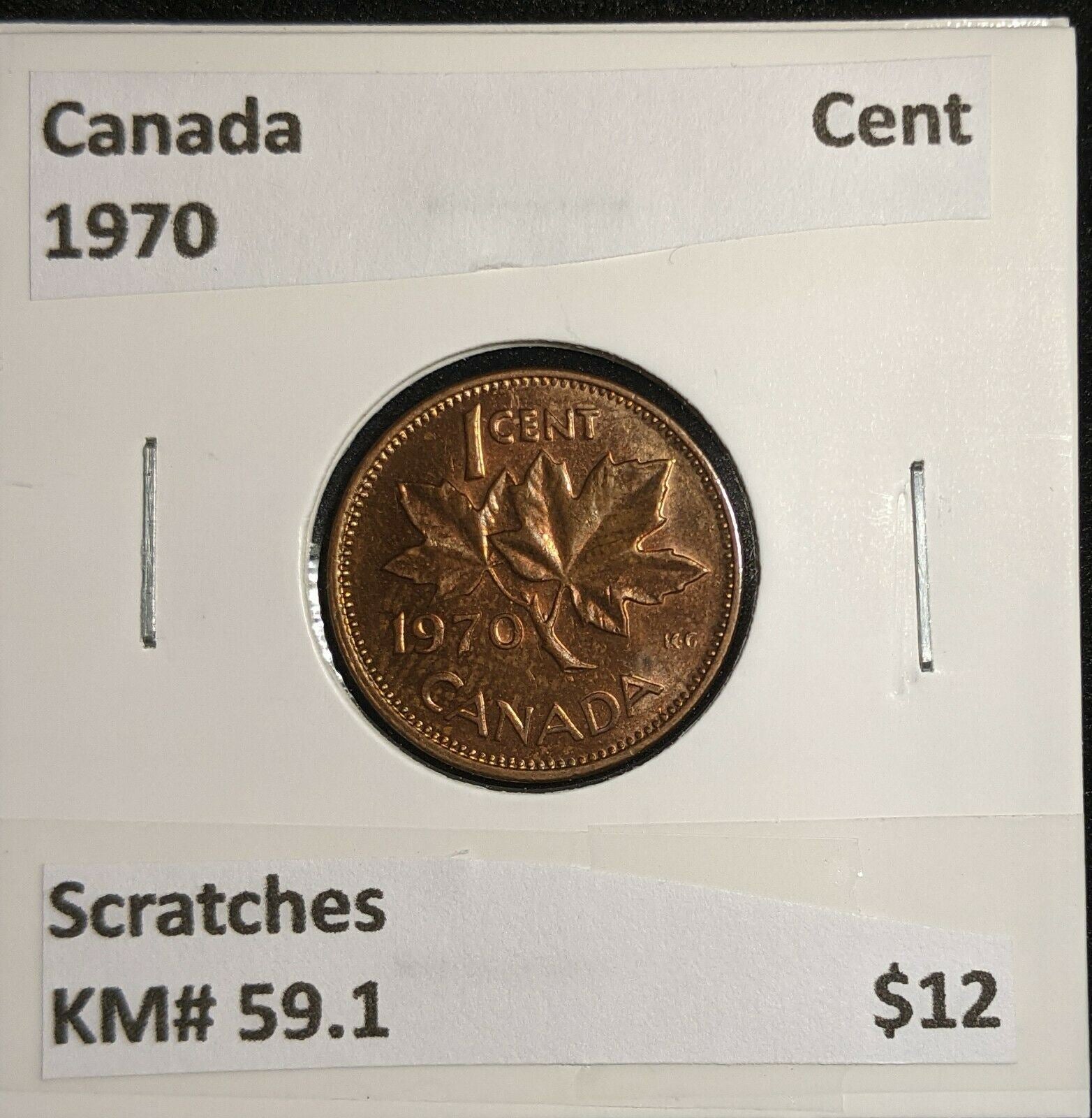 Canada 1970 Cent KM# 59.1 Scratches #997