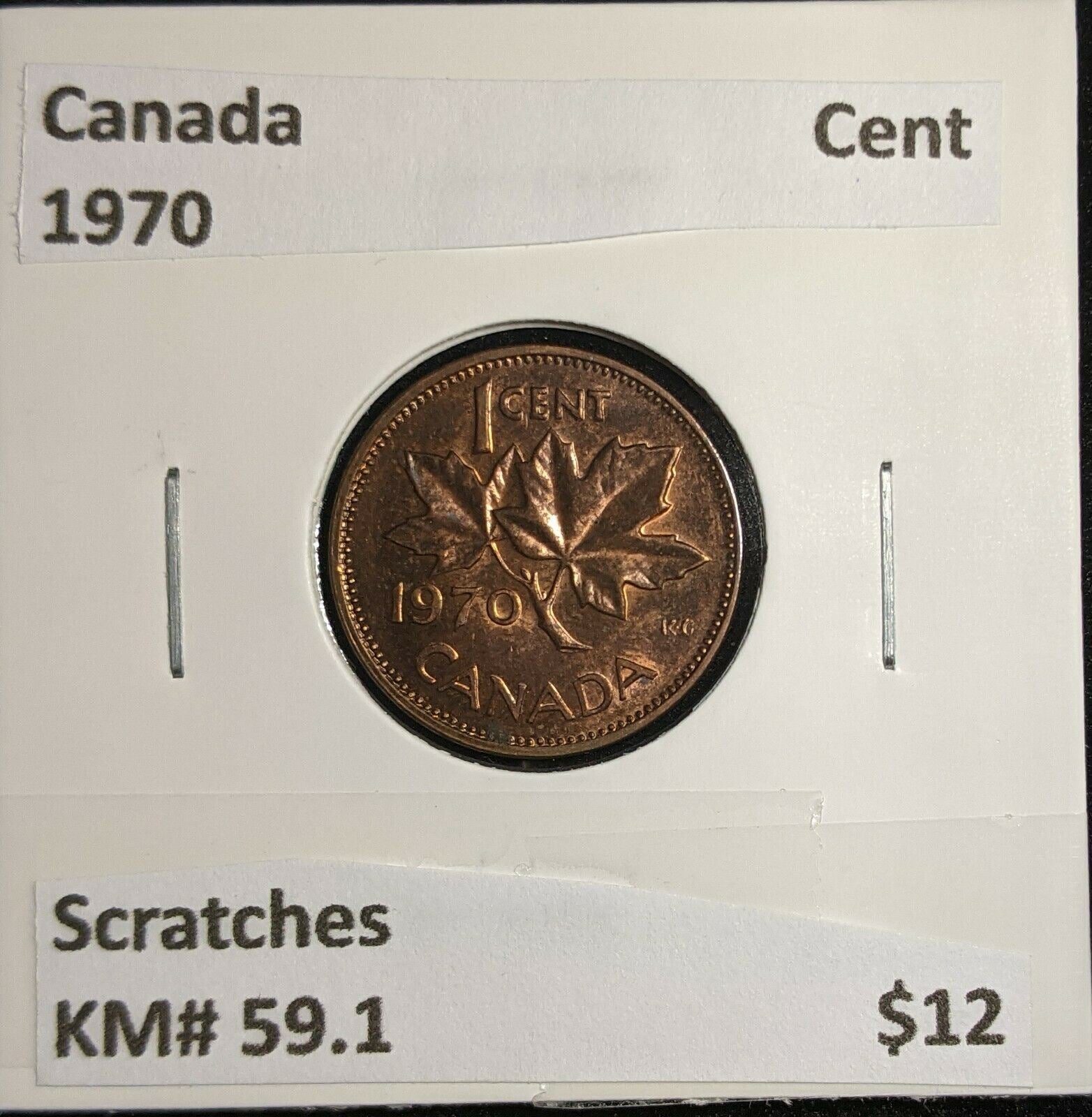 Canada 1970 Cent KM# 59.1 Scratches #898