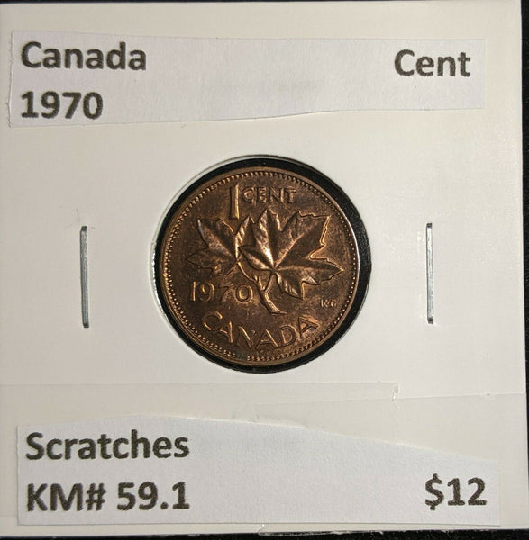 Canada 1970 Cent KM# 59.1 Scratches #898