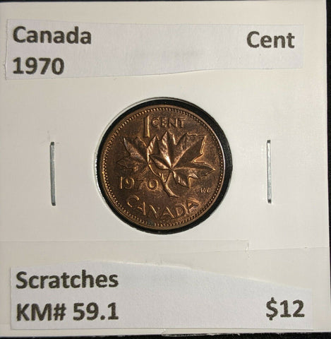 Canada 1970 Cent KM# 59.1 Scratches #898