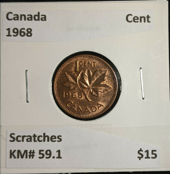 Canada 1968 Cent KM# 59.1 Scratches #938