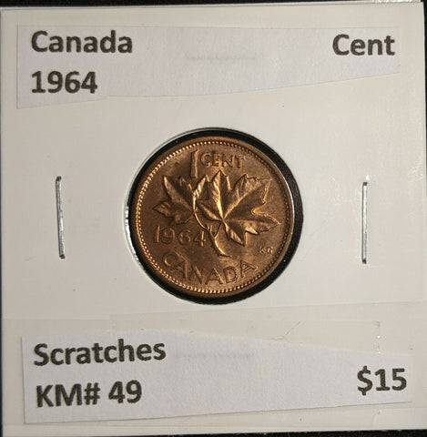 Canada 1964 Cent KM# 49 Scratches #940