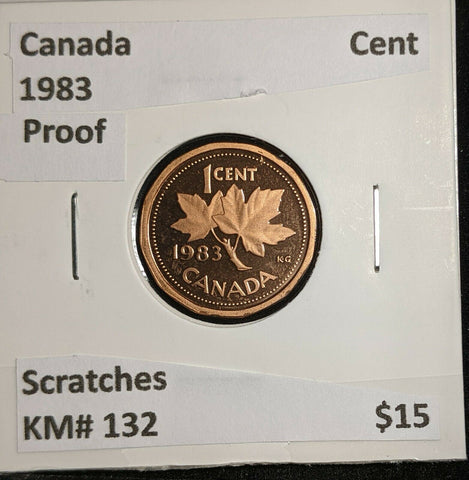 Canada 1983 Proof Cent KM# 132 Scratches #339