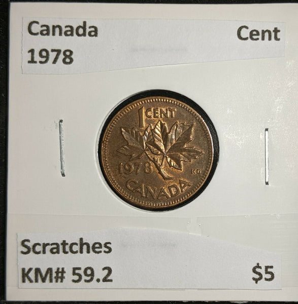 Canada 1978 Cent KM# 59.2 Scratches #616