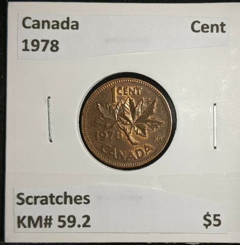 Canada 1978 Cent KM# 59.2 Scratches #616