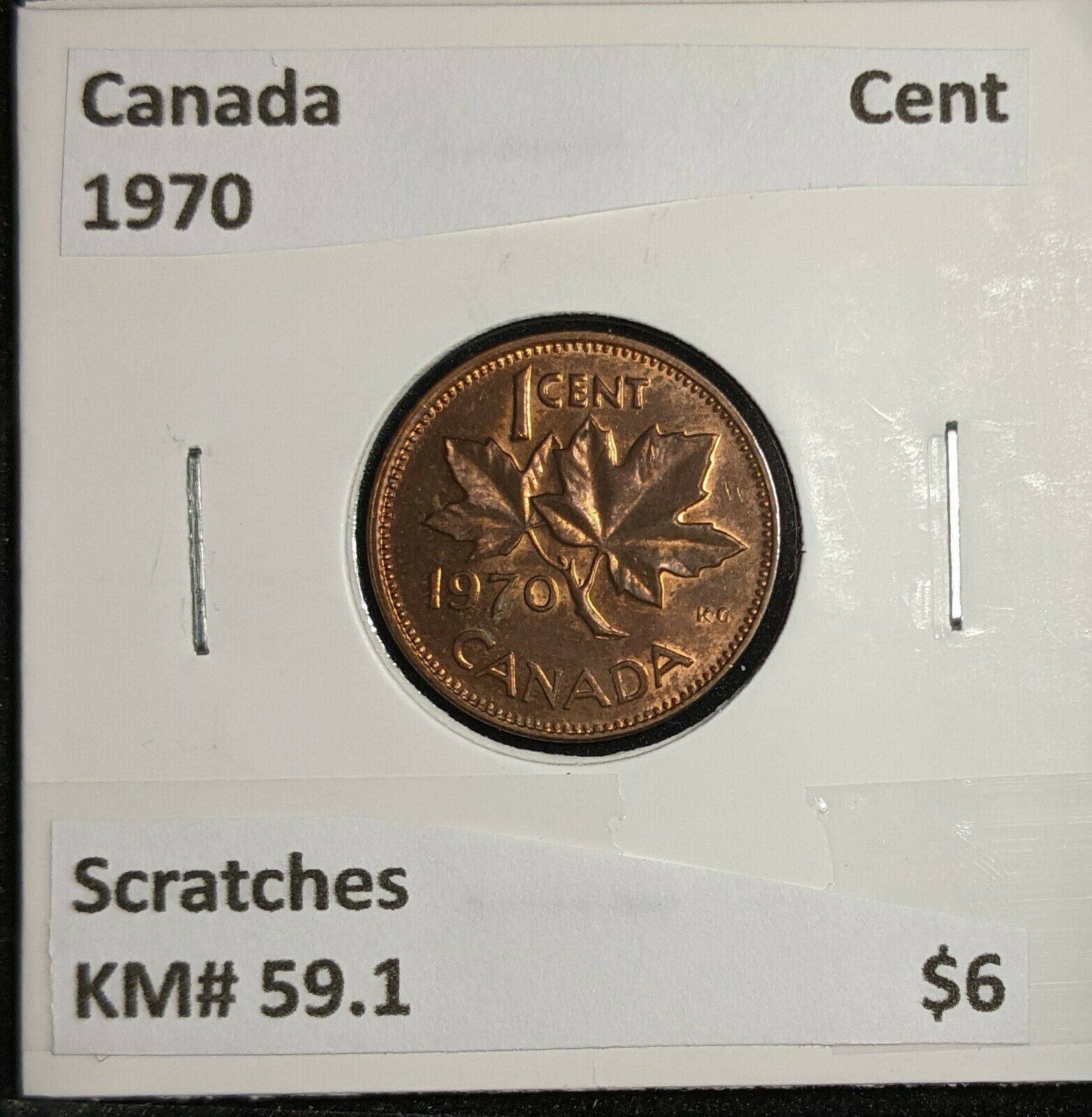 Canada 1970 Cent KM# 59.1 Scratches #662