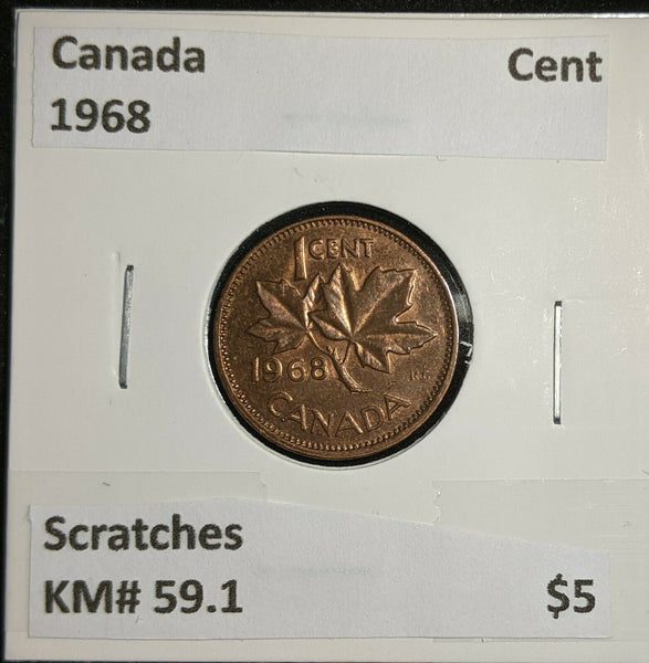 Canada 1968 Cent KM# 59.1 Scratches #761