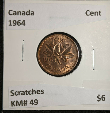 Canada 1964 Cent KM# 49 Scratches #969