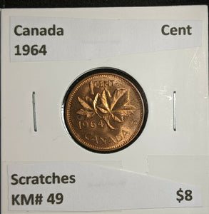 Canada 1964 Cent KM# 49 Scratches #623