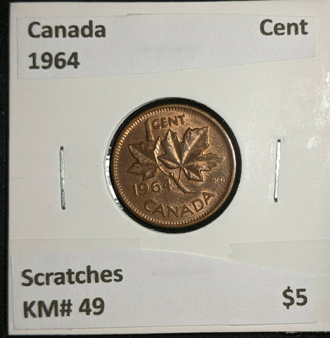 Canada 1964 Cent KM# 49 Scratches #975