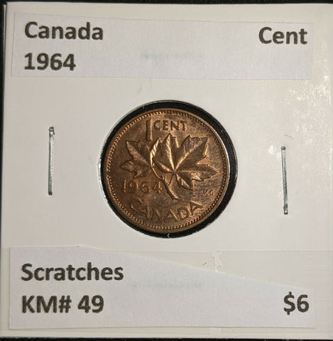 Canada 1964 Cent KM# 49 Scratches #671