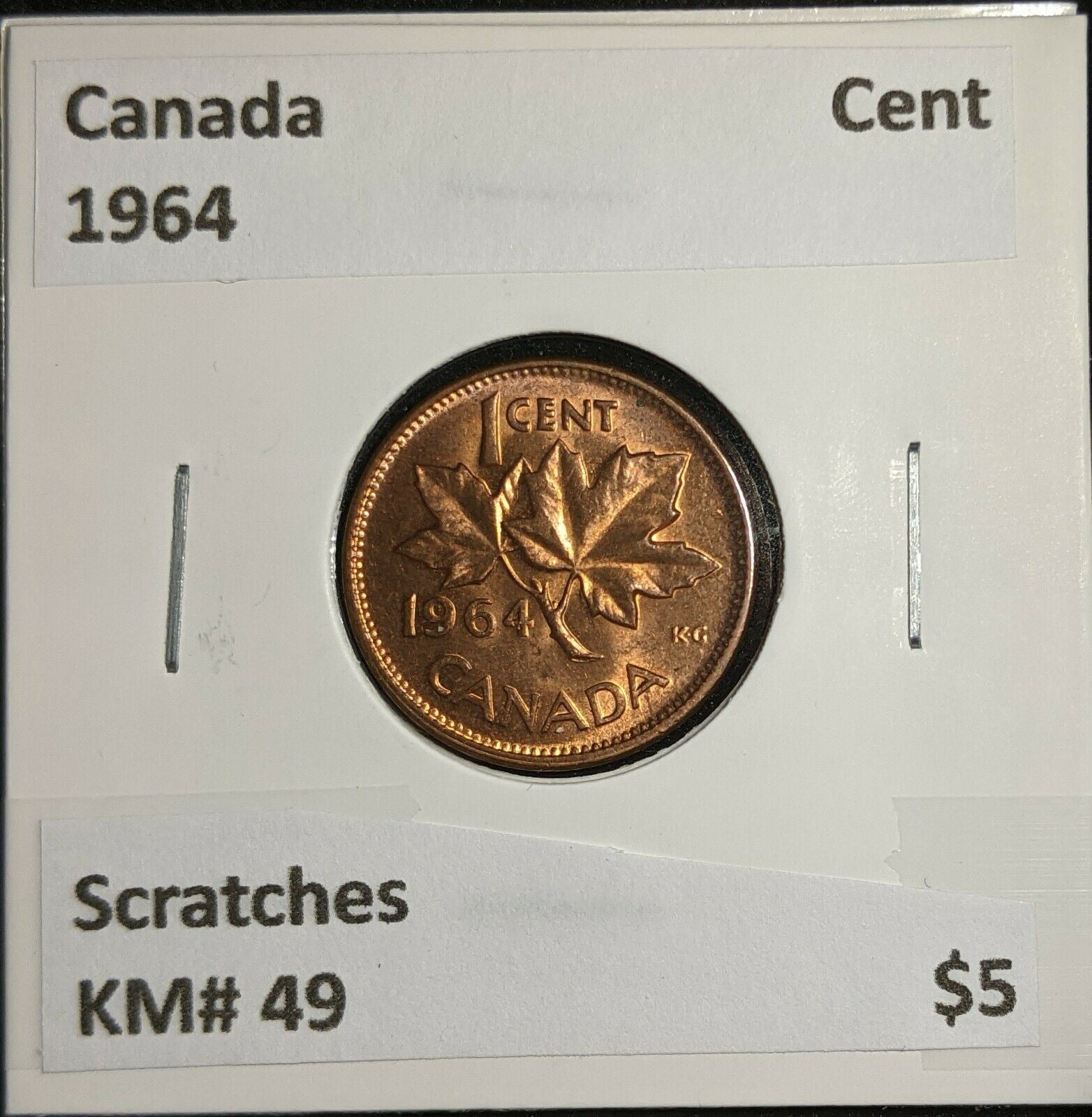 Canada 1964 Cent KM# 49 Scratches #963