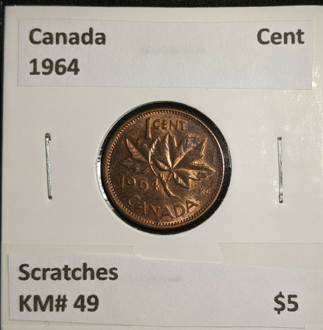 Canada 1964 Cent KM# 49 Scratches #762